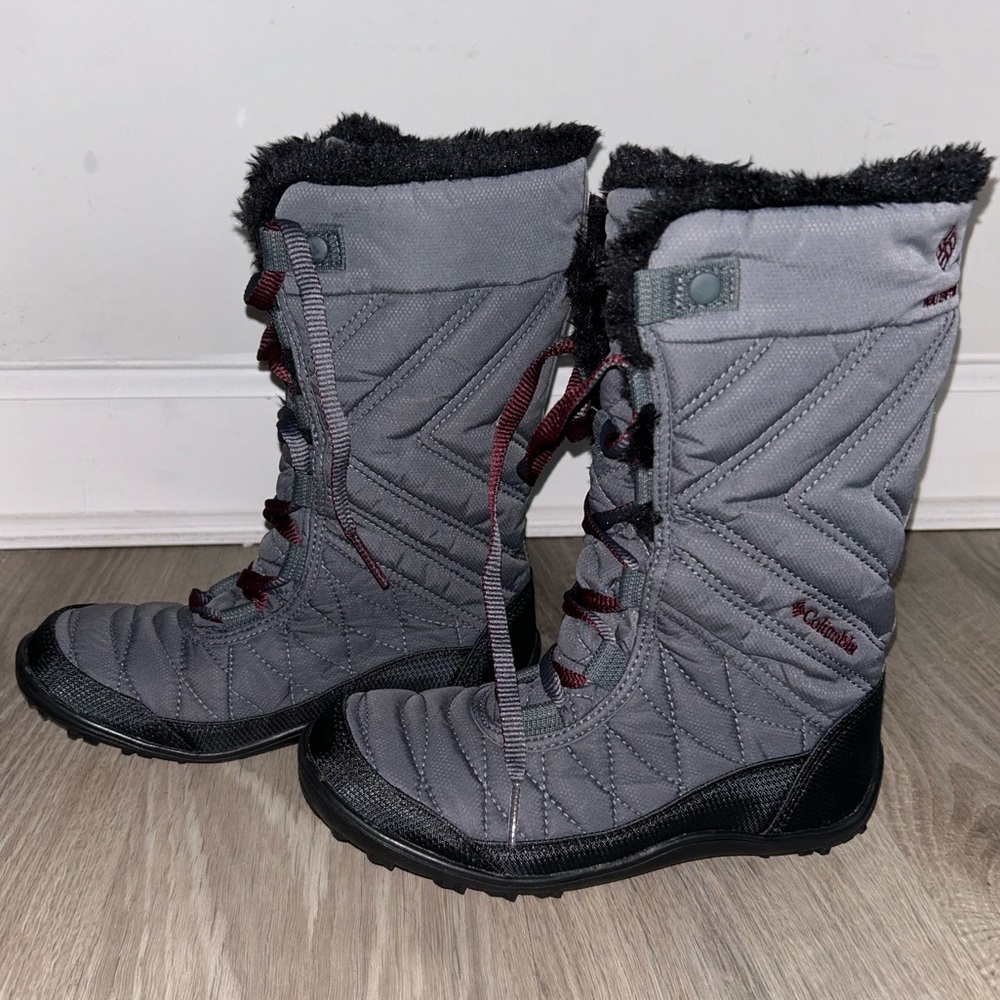 Columbia Girl’s New Dark Gray Minx Mid Iii Waterproof Omni-Heat Snow Boot Size 2
